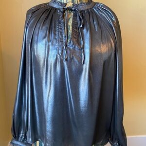 Current Air Glossy Black Blouse